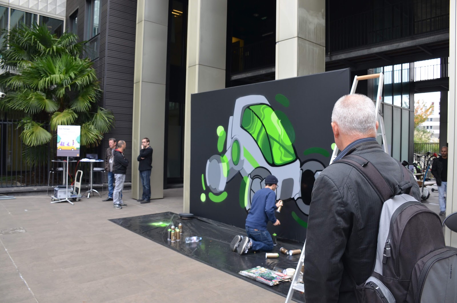 Fresque live verte sur la mobilité lors d'un événement Orange